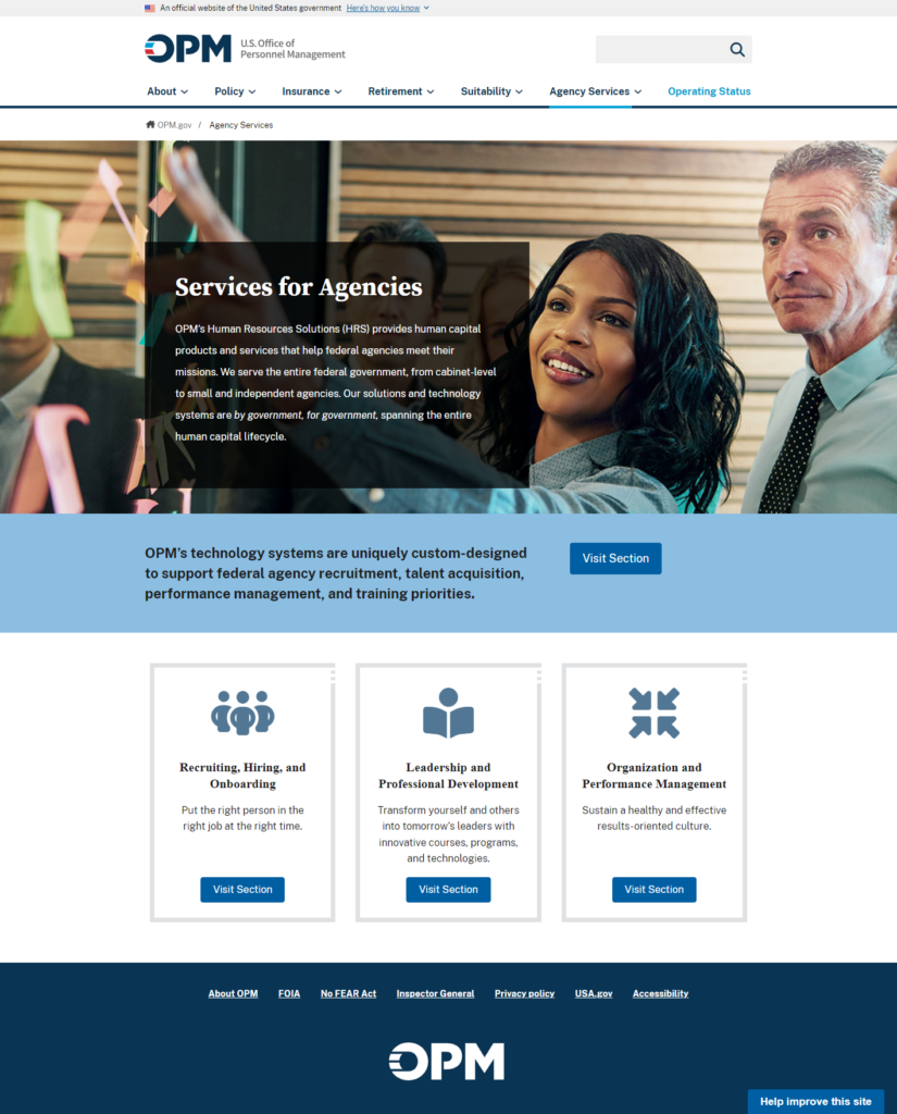 OPM.gov landing page